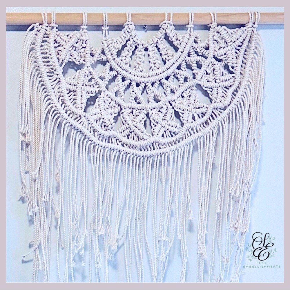 NEW Soul Embellish’s Handwoven Macrame Fiber Art Wall Tapestry~Modern Home Decor